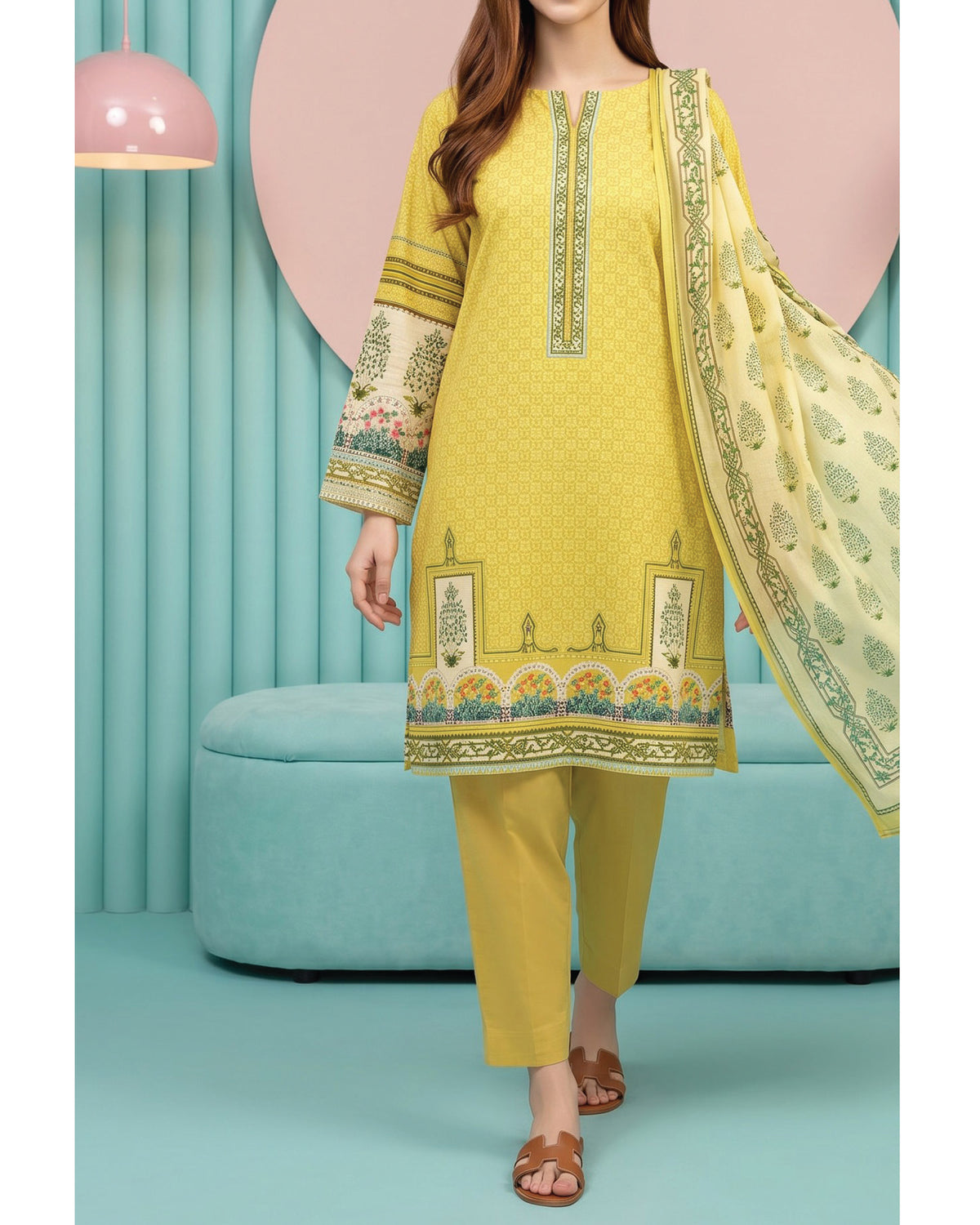 Salina Cotton Digital Printed Suit V1 - 3 Pc