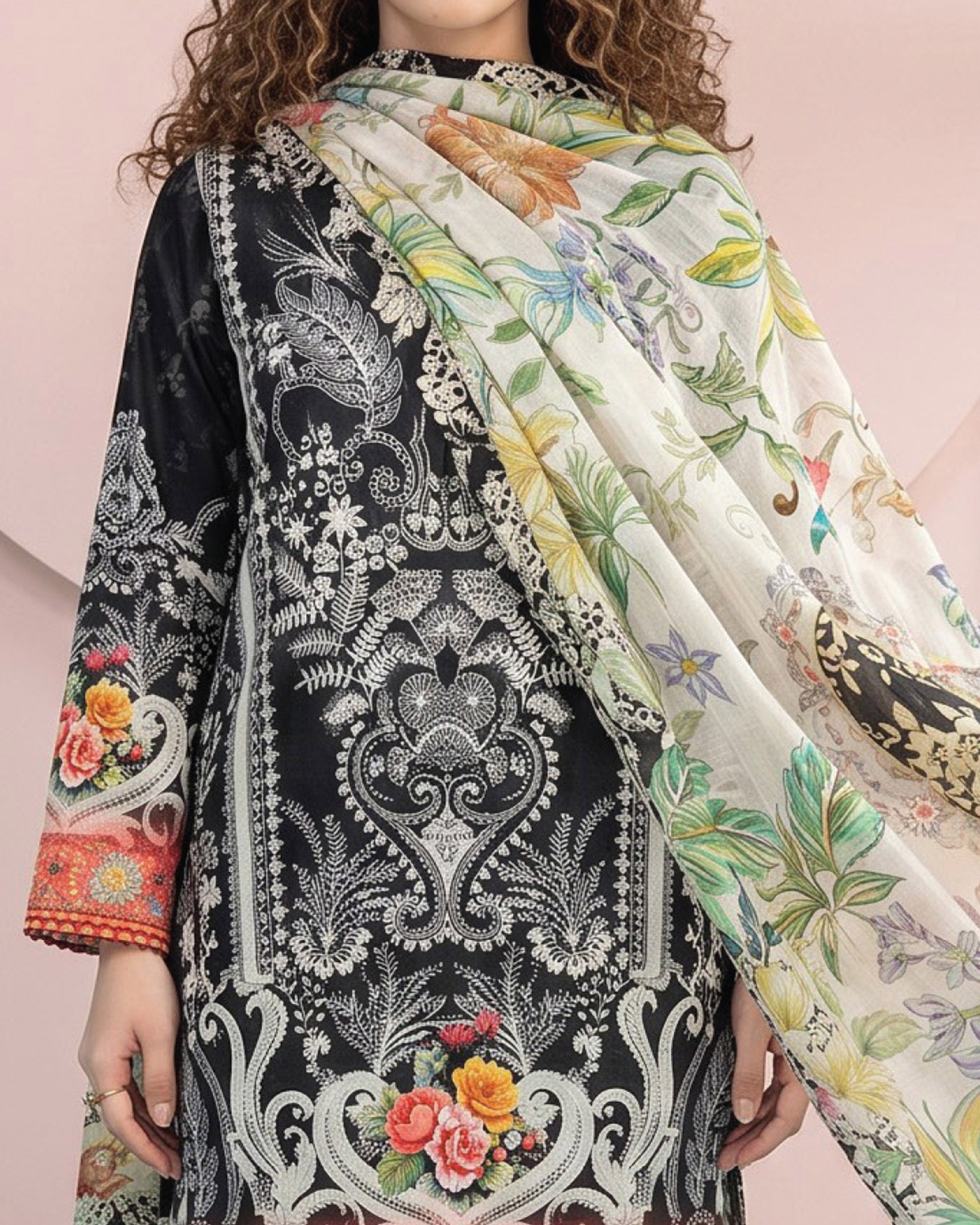 Salina Cotton Digital Printed Suit V1 - 3 Pc