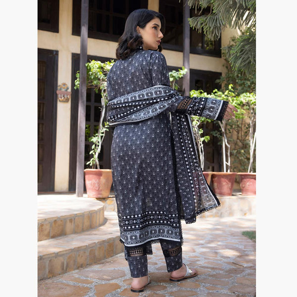 Salina Black & White Unstitched 3Pcs Suit - 4, Women, 3Pcs Shalwar Suit, Regalia Textiles, Chase Value