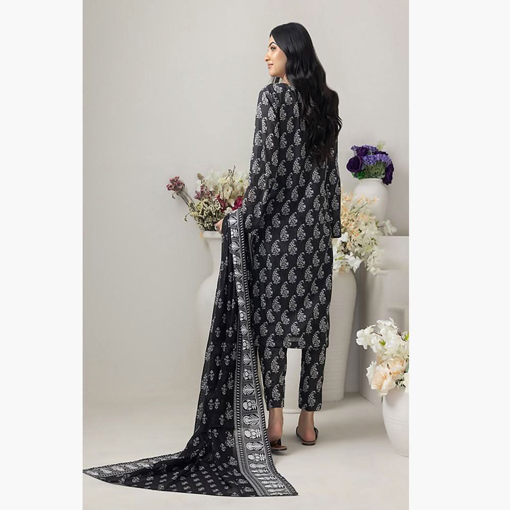 Salina Black & White Unstitched 3Pcs Suit - 6, Women, 3Pcs Shalwar Suit, Regalia Textiles, Chase Value