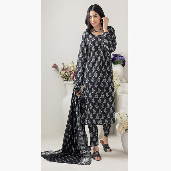 Salina Black & White Unstitched 3Pcs Suit - 6, Women, 3Pcs Shalwar Suit, Regalia Textiles, Chase Value