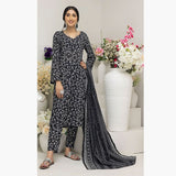 Salina Black & White Unstitched 3Pcs Suit - 7, Women, 3Pcs Shalwar Suit, Regalia Textiles, Chase Value
