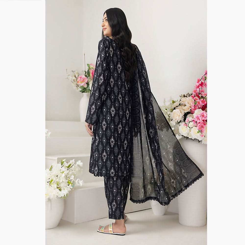 Salina Black & White Unstitched 3Pcs Suit - 10, Women, 3Pcs Shalwar Suit, Regalia Textiles, Chase Value