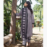 Salina Black & White Unstitched 3Pcs Suit - 2, Women, 3Pcs Shalwar Suit, Regalia Textiles, Chase Value