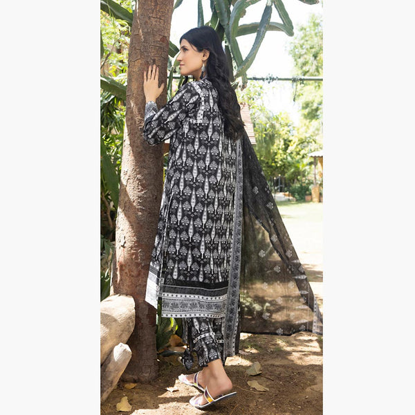 Salina Black & White Unstitched 3Pcs Suit - 3, Women, 3Pcs Shalwar Suit, Regalia Textiles, Chase Value