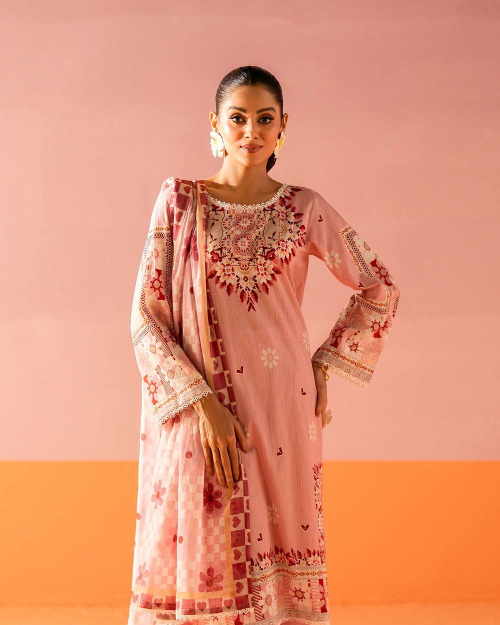 Salina Women’s 3PC Printed Suit-1, Women, 3Pcs Shalwar Suit, Chase Value, Chase Value