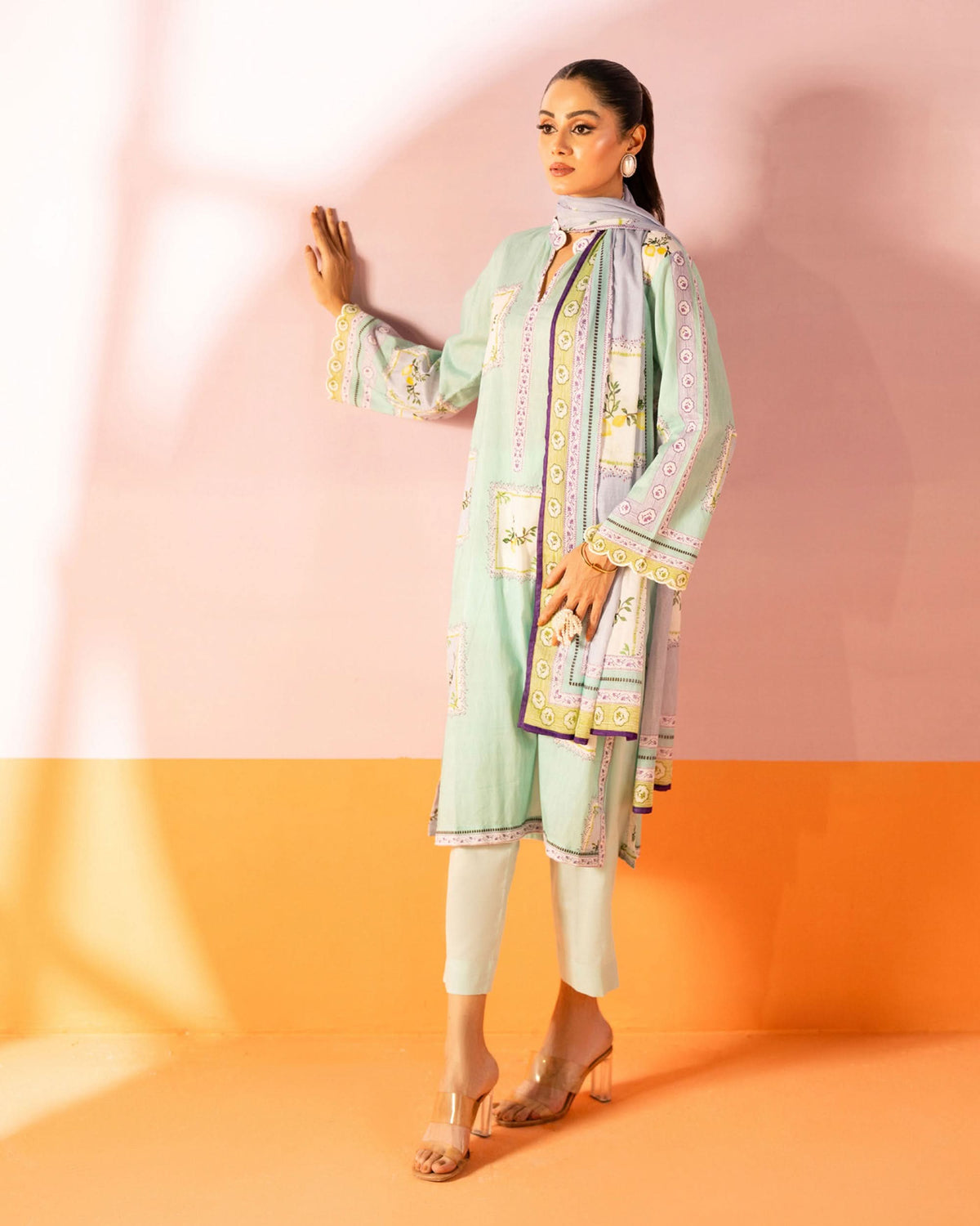 Salina Women’s 3PC Printed Suit-9, Women, 3Pcs Shalwar Suit, Chase Value, Chase Value