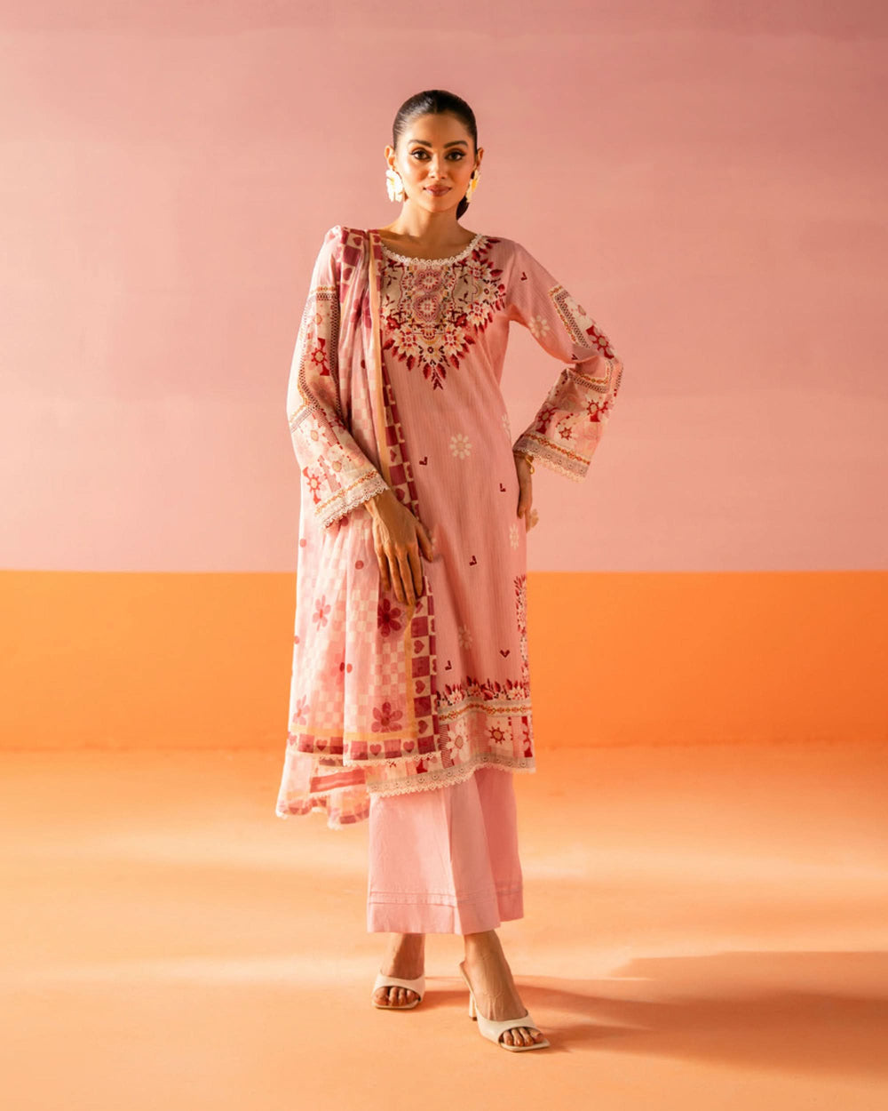 Salina Women’s 3PC Printed Suit-1, Women, 3Pcs Shalwar Suit, Chase Value, Chase Value