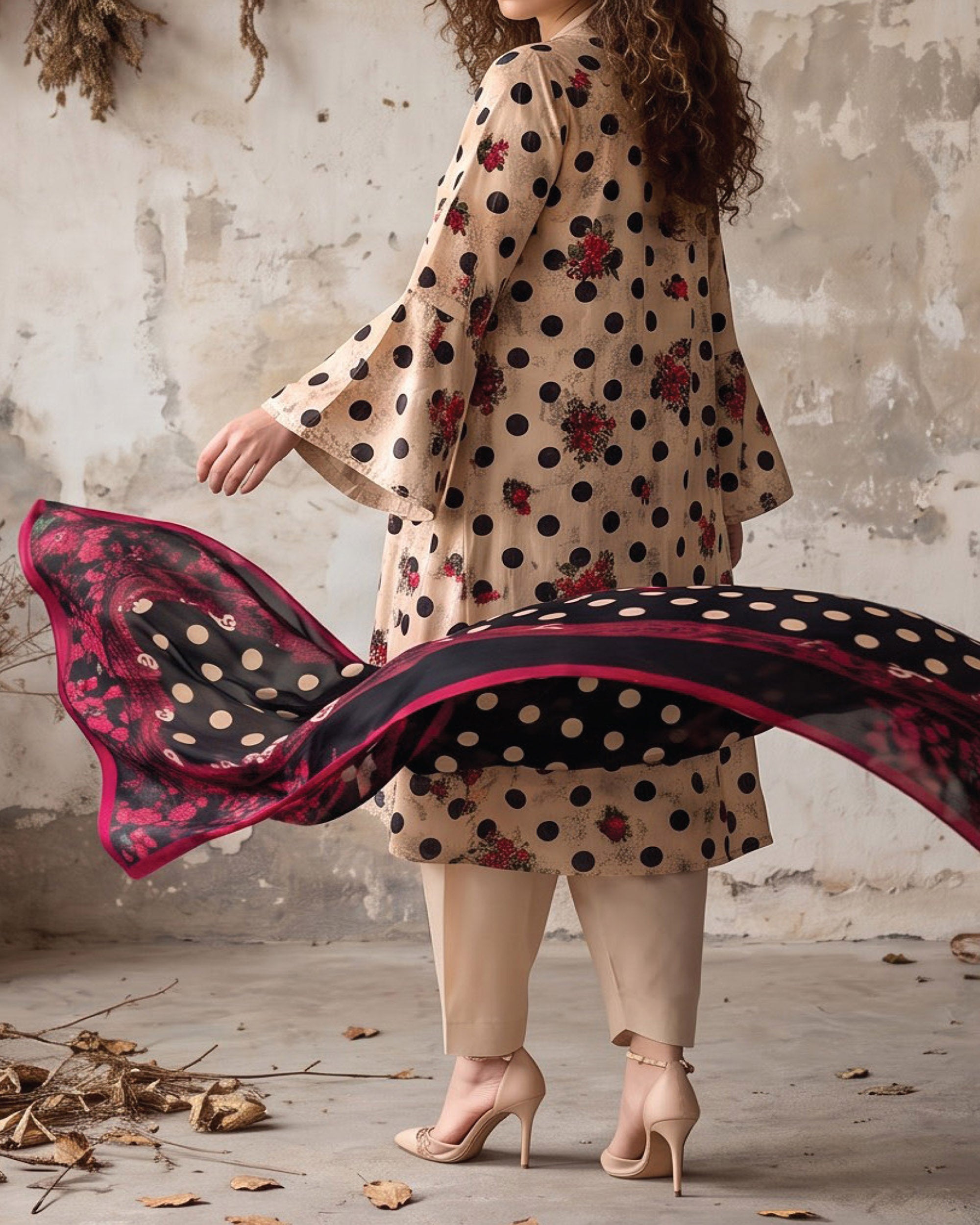 Salina Linen Digital Printed Suit - 3 Pc