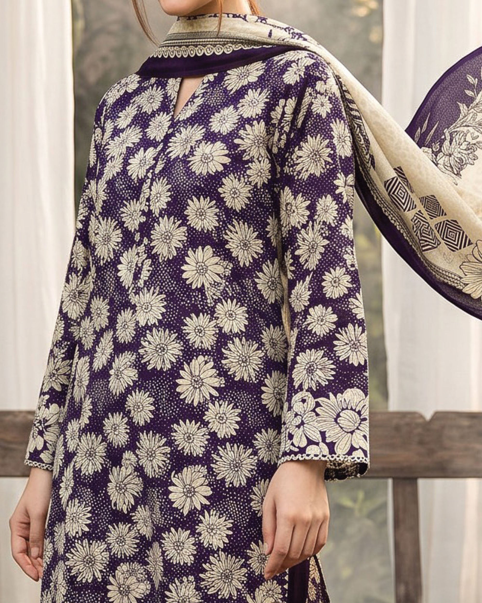 Regalia Khaddar Digital Printed Suit - 3 Pc