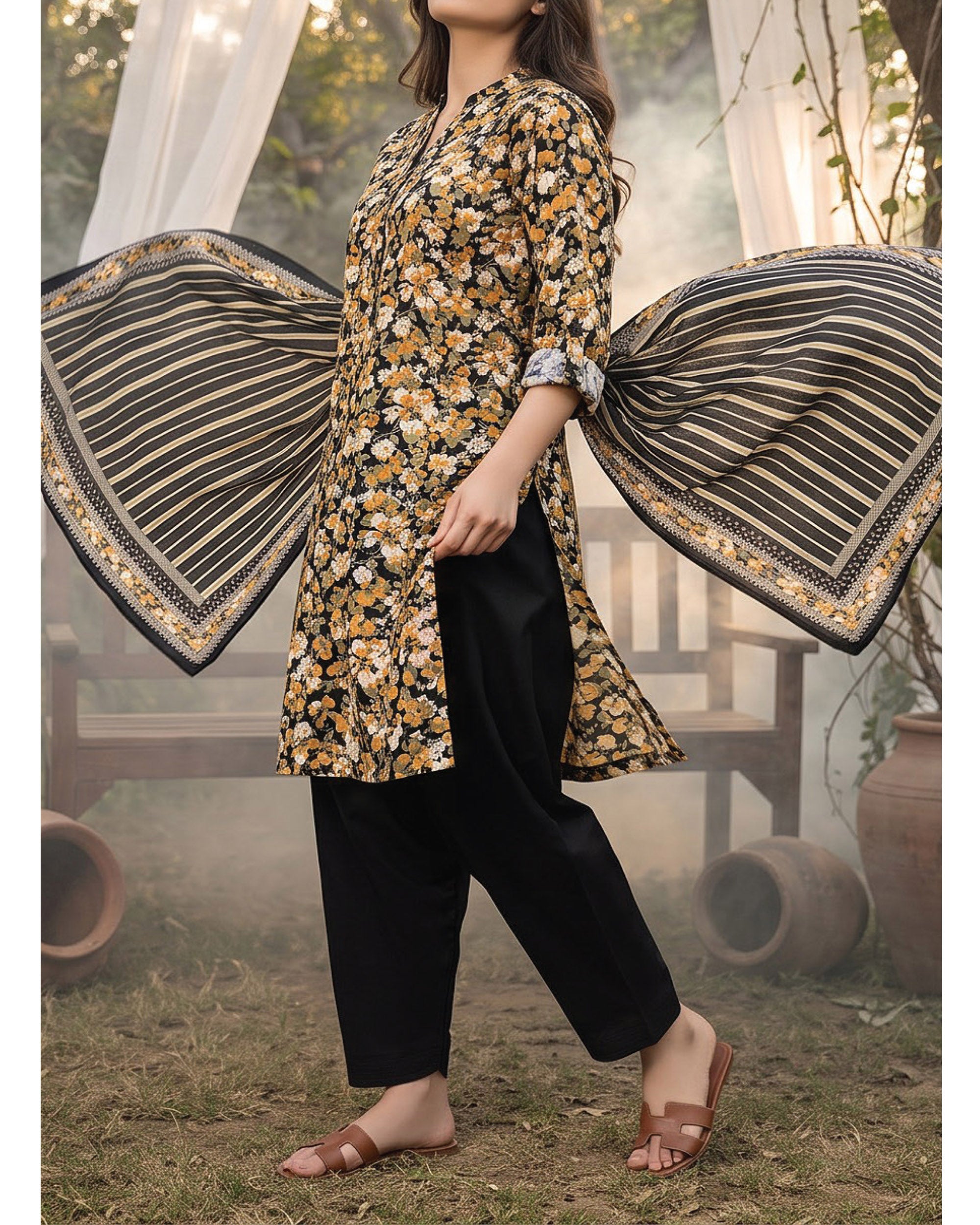 Regalia Khaddar Digital Printed Suit - 3 Pc