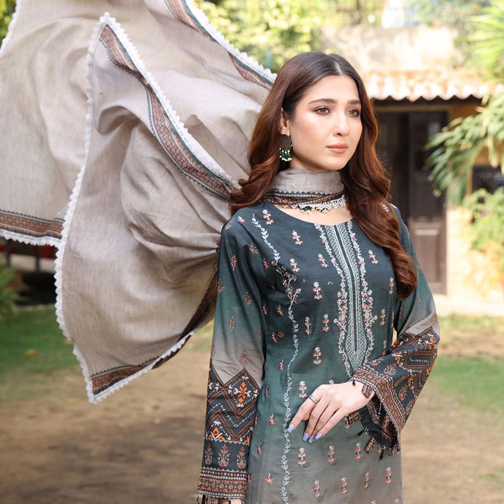 Schick Satrangi Luxury Embroidered Unstitched 3Pcs Suit - 8, Women, 3Pcs Shalwar Suit, Mi Creation, Chase Value