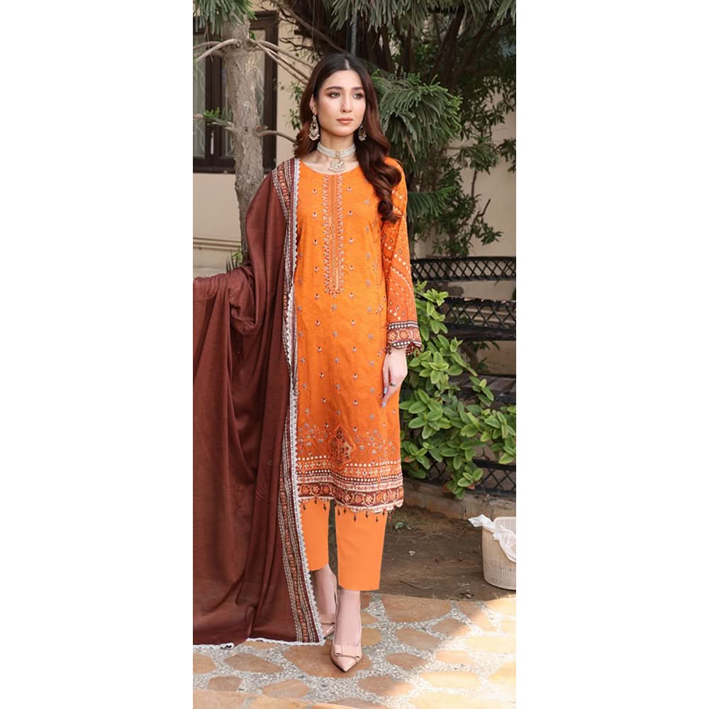 Schick Satrangi Luxury Embroidered Unstitched 3Pcs Suit - 5, Women, 3Pcs Shalwar Suit, Mi Creation, Chase Value