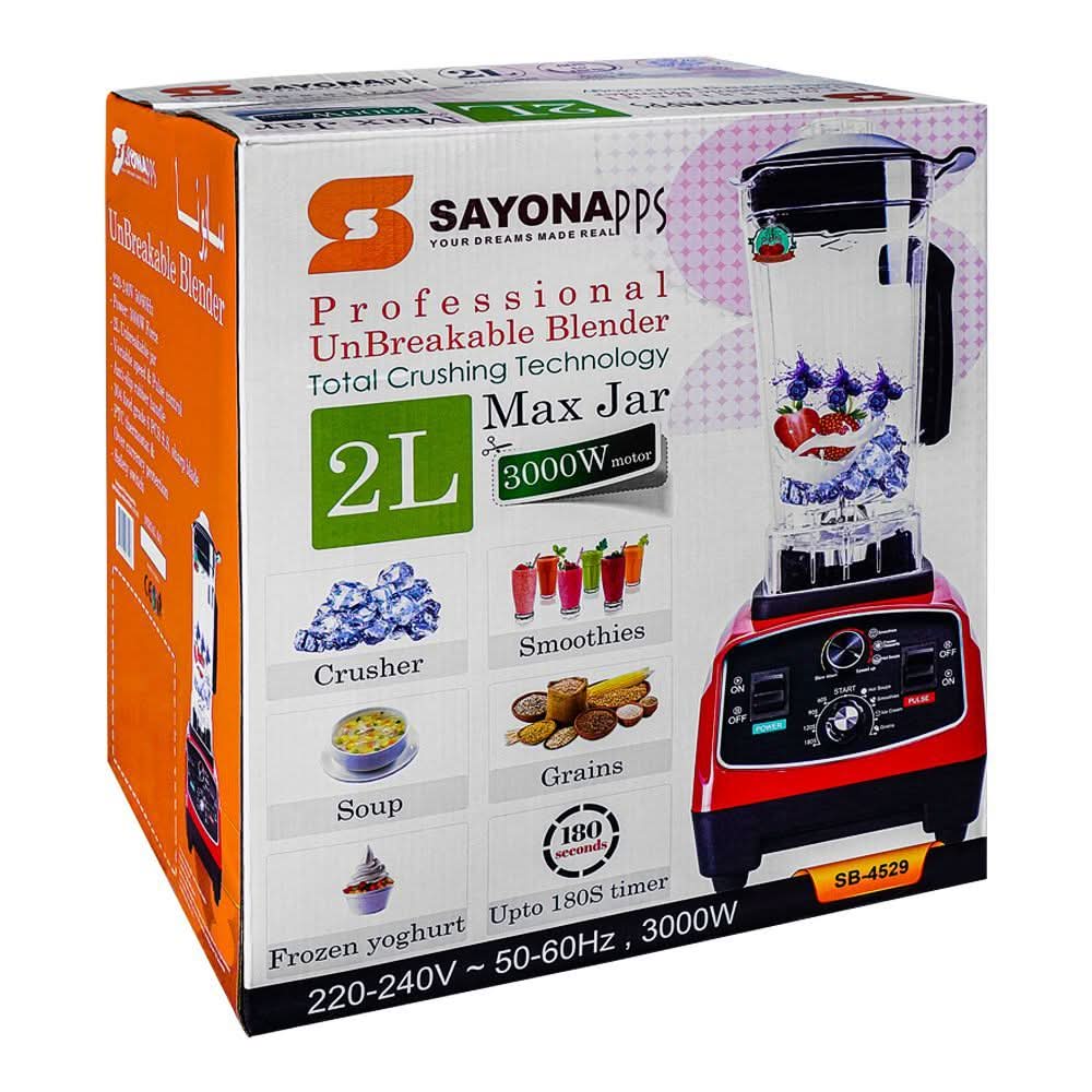 Sayona Professional Unbreakable Blender, 3000W, SB-4529, Juicer Blender & Mixer, Sayona, Chase Value