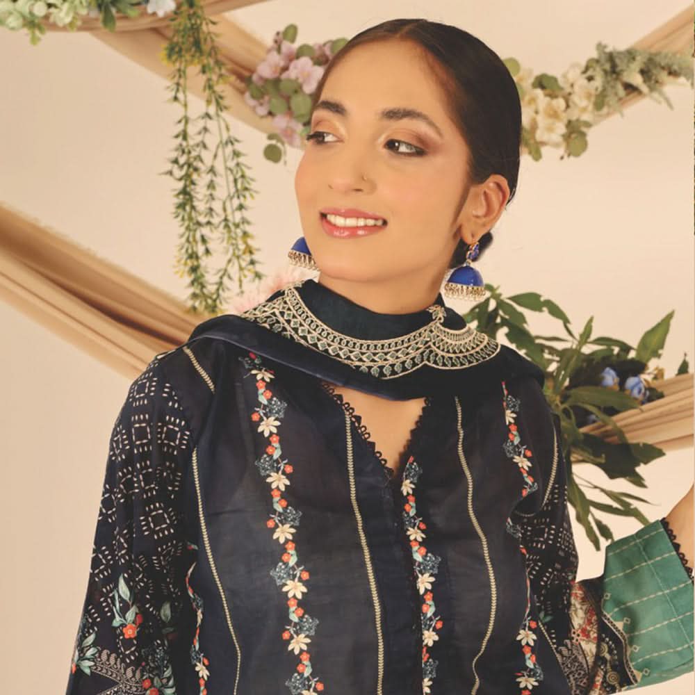 Rashid Shajar Printed Lawn Unstitched 3Pcs Suit With Embroidered Dupatta - 7731, Women, 3Pcs Shalwar Suit, Rashid Textiles, Chase Value