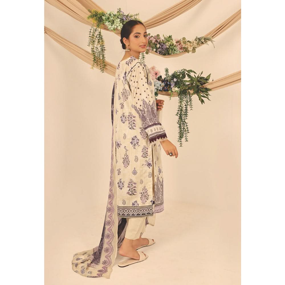 Rashid Shajar Printed Lawn Unstitched 3Pcs Suit With Embroidered Dupatta - 7732, Women, 3Pcs Shalwar Suit, Rashid Textiles, Chase Value