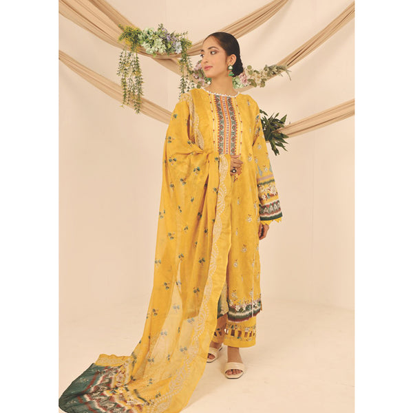 Rashid Shajar Printed Lawn Unstitched 3Pcs Suit With Embroidered Dupatta - 7733