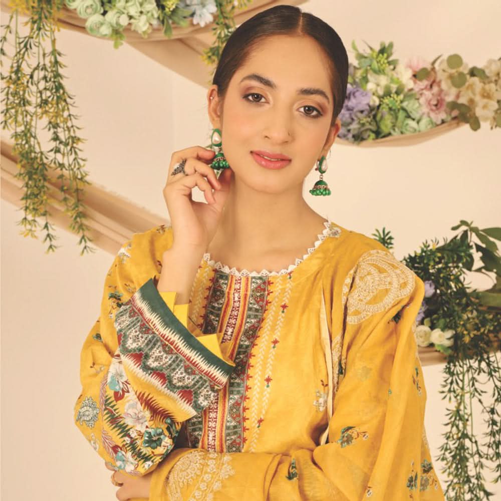 Rashid Shajar Printed Lawn Unstitched 3Pcs Suit With Embroidered Dupatta - 7733, Women, 3Pcs Shalwar Suit, Rashid Textiles, Chase Value