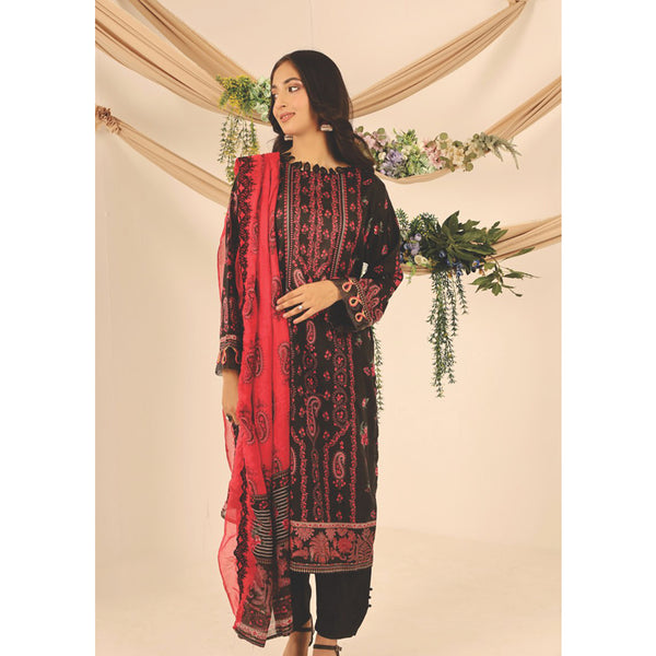 Rashid Shajar Printed Lawn Unstitched 3Pcs Suit With Embroidered Dupatta - 7734