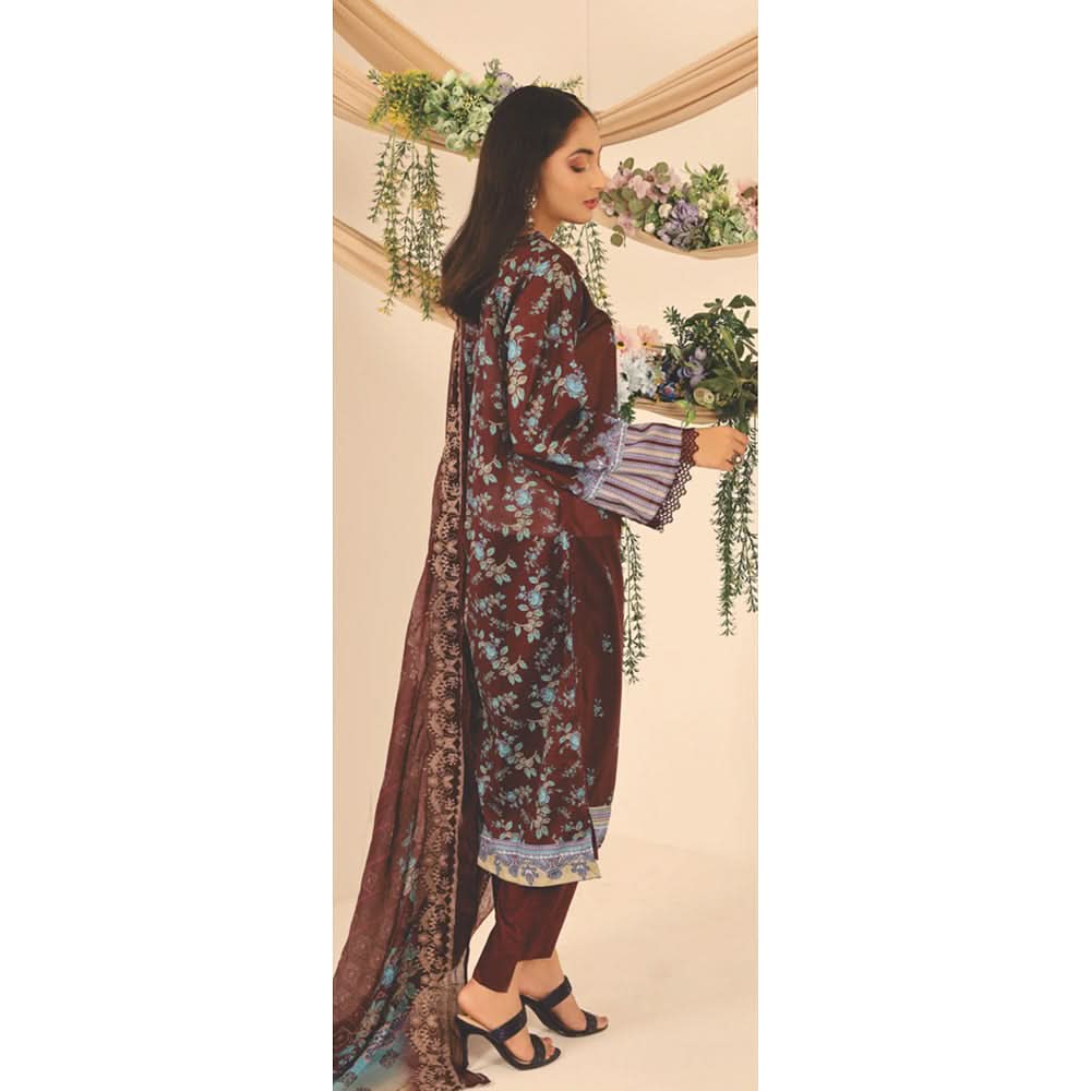 Rashid Shajar Printed Lawn Unstitched 3Pcs Suit With Embroidered Dupatta - 7737, Women, 3Pcs Shalwar Suit, Rashid Textiles, Chase Value
