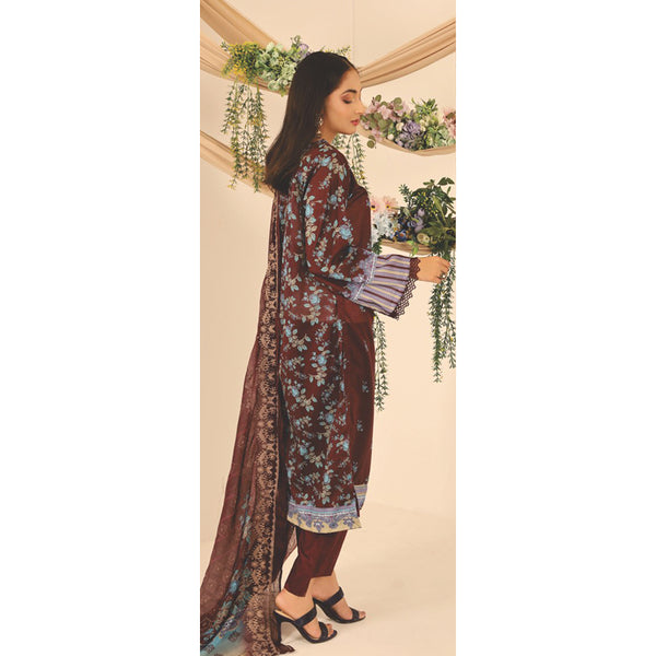 Rashid Shajar Printed Lawn Unstitched 3Pcs Suit With Embroidered Dupatta - 7737