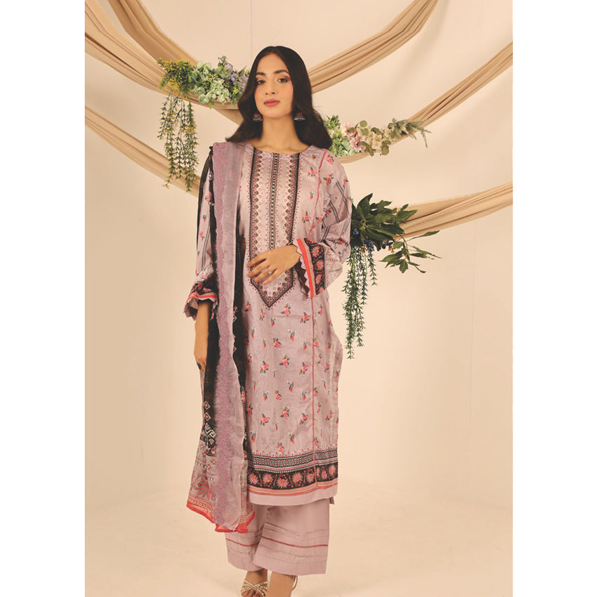 Rashid Shajar Printed Lawn Unstitched 3Pcs Suit With Embroidered Dupatta - 7739, Women, 3Pcs Shalwar Suit, Rashid Textiles, Chase Value