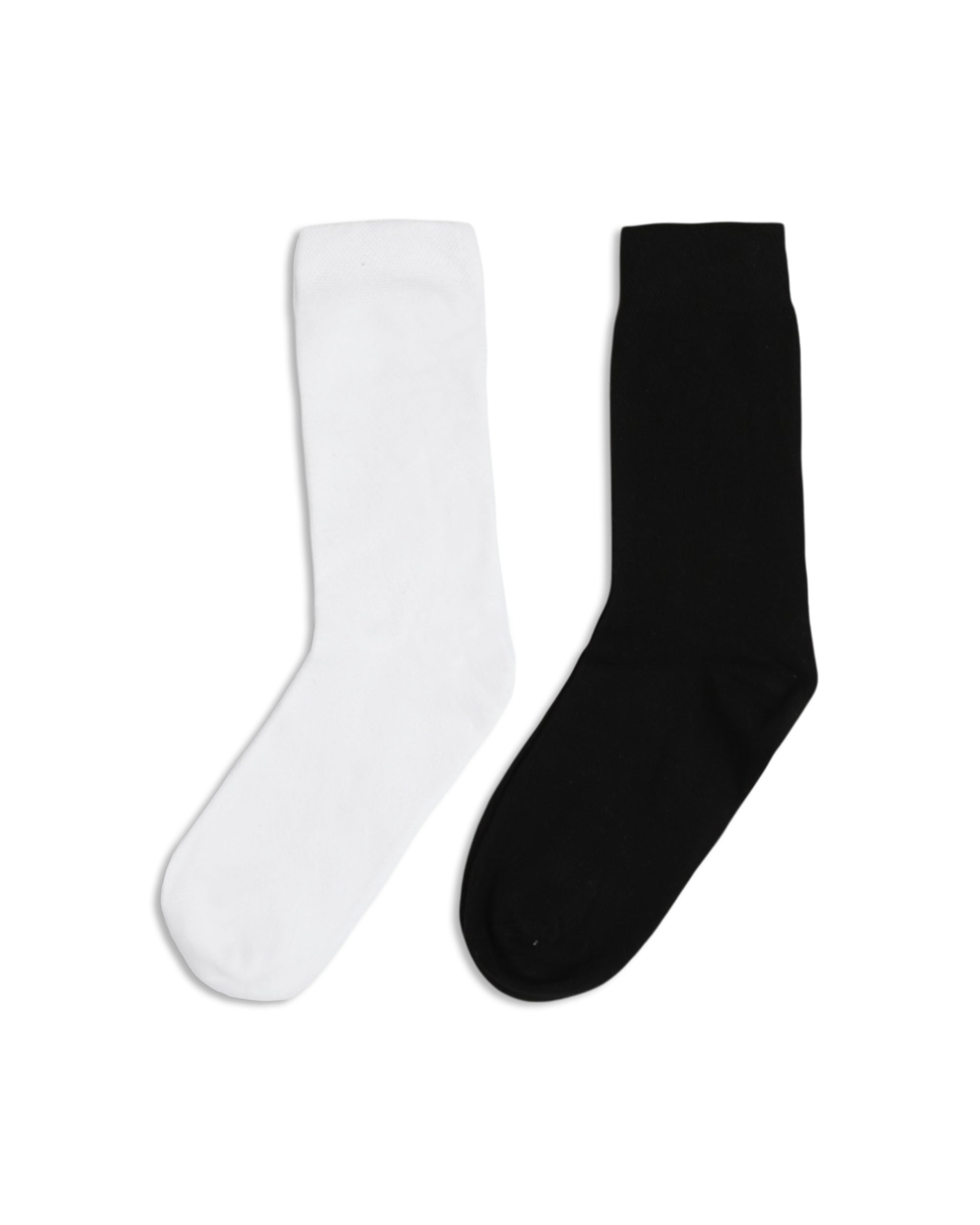 Men's Plain Crew Socks - 2 Pair