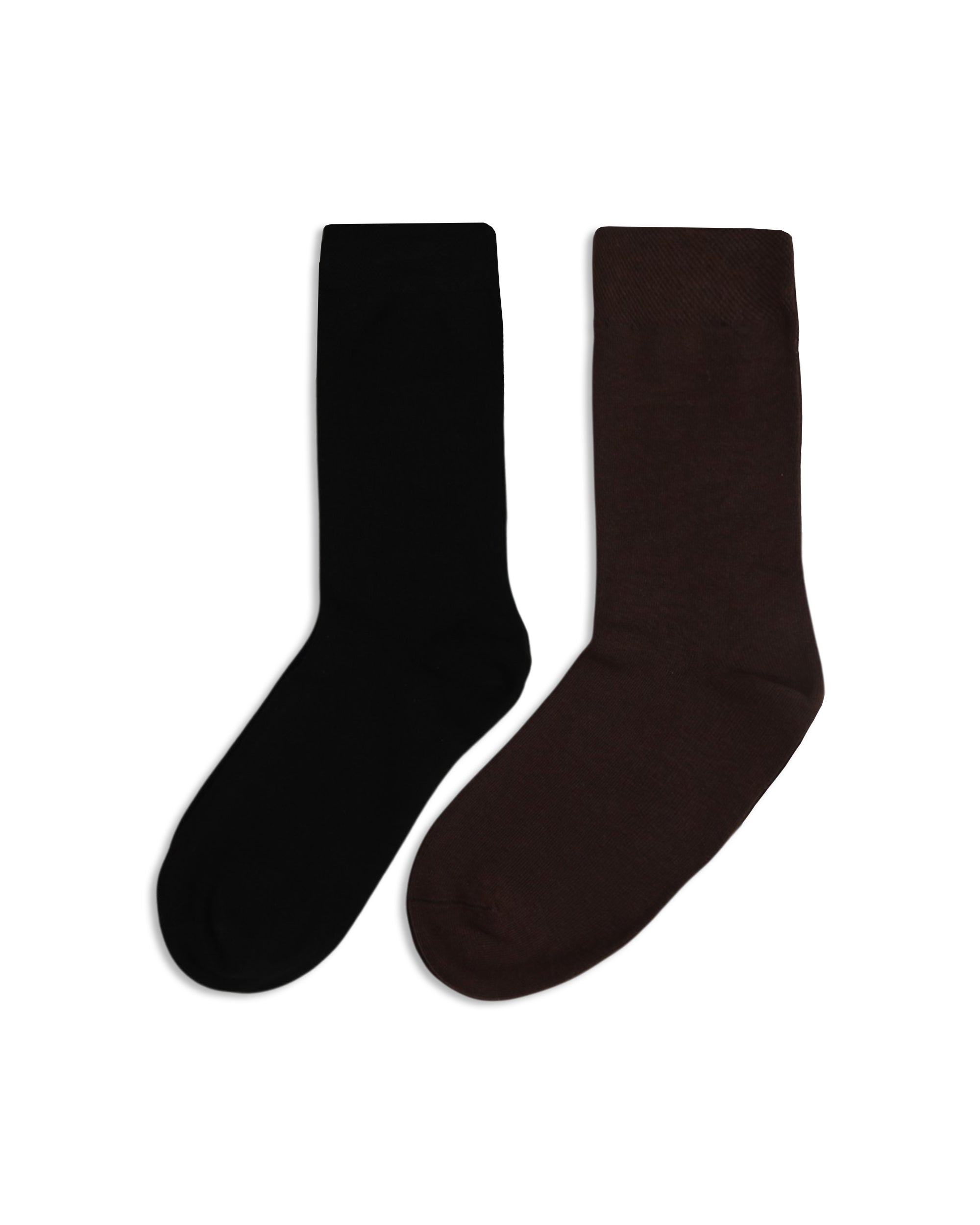 Men's Plain Crew Socks - 2 Pair