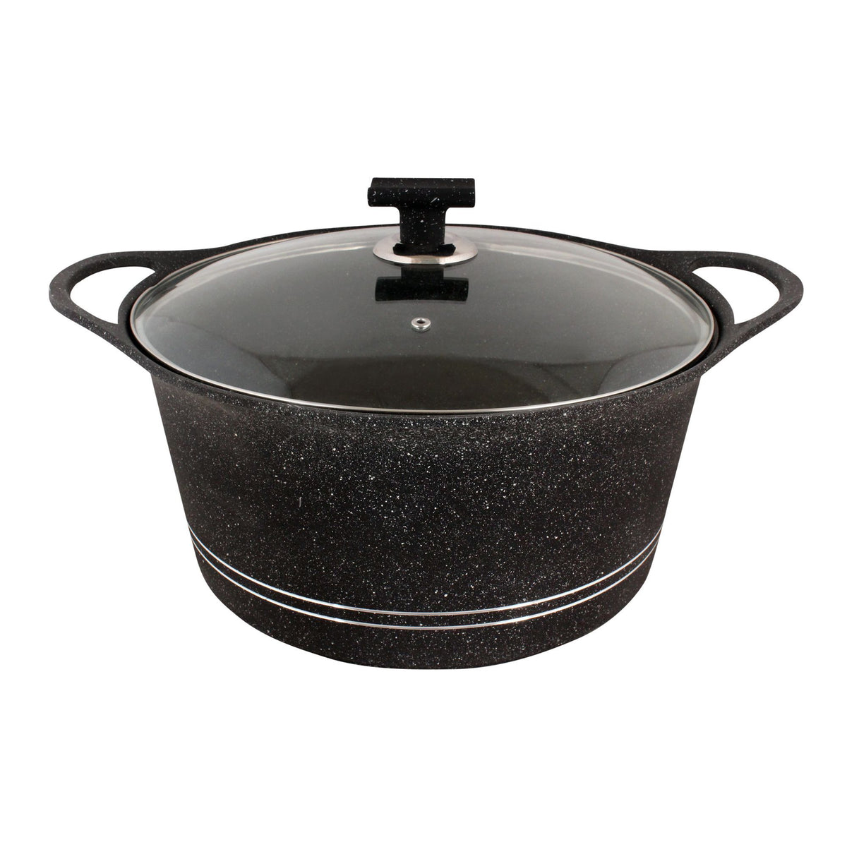 Sonex Soft Touch Knob Glory Pot 28cm, Black And Brown, 53124, Cookware & Pans, Sonex, Chase Value