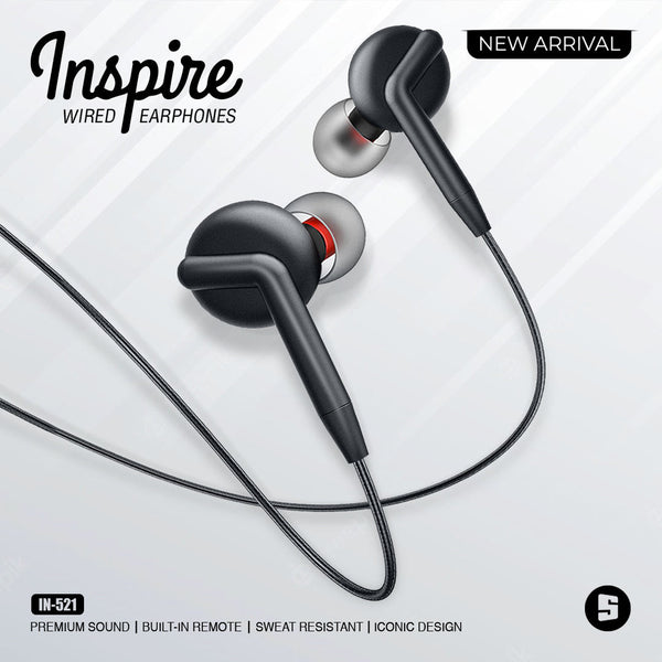 Space Inspire Wired Earphones IN-521, Hands Free / Head Phones, Space, Chase Value