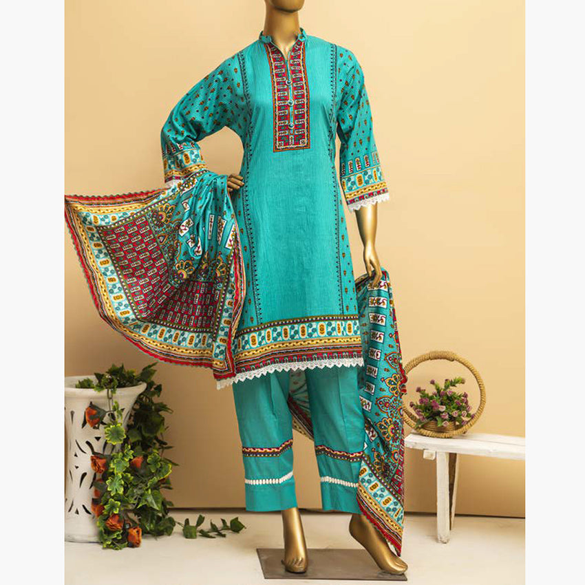 Imwaj Standard Printed Cotton Unstitched 3Pcs Suit - 6-B, Women, 3Pcs Shalwar Suit, Chase Value, Chase Value