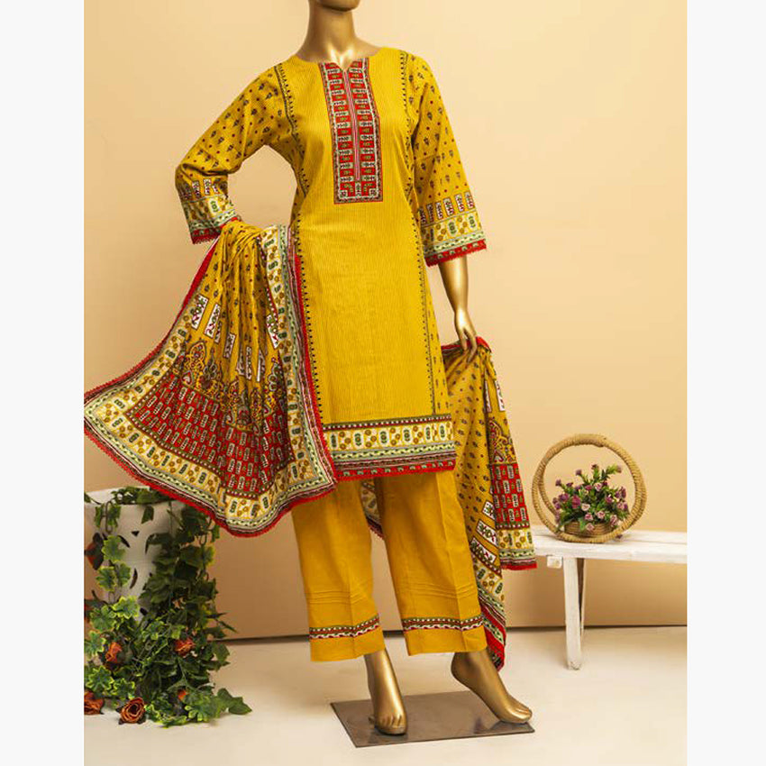 Imwaj Standard Printed Cotton Unstitched 3Pcs Suit - 6-A, Women, 3Pcs Shalwar Suit, Chase Value, Chase Value