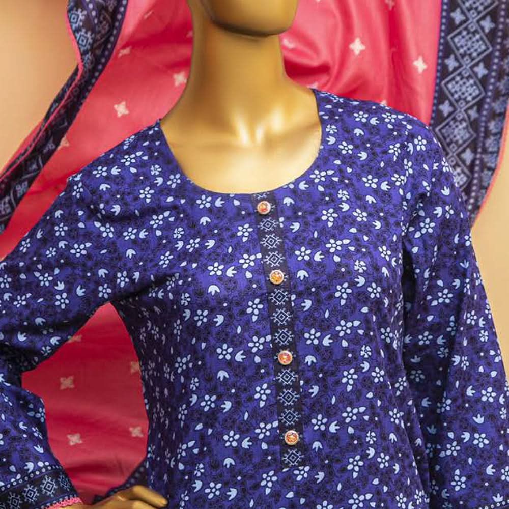 Imwaj Standard Printed Cotton Unstitched 3Pcs Suit - 3-A, Women, 3Pcs Shalwar Suit, Chase Value, Chase Value