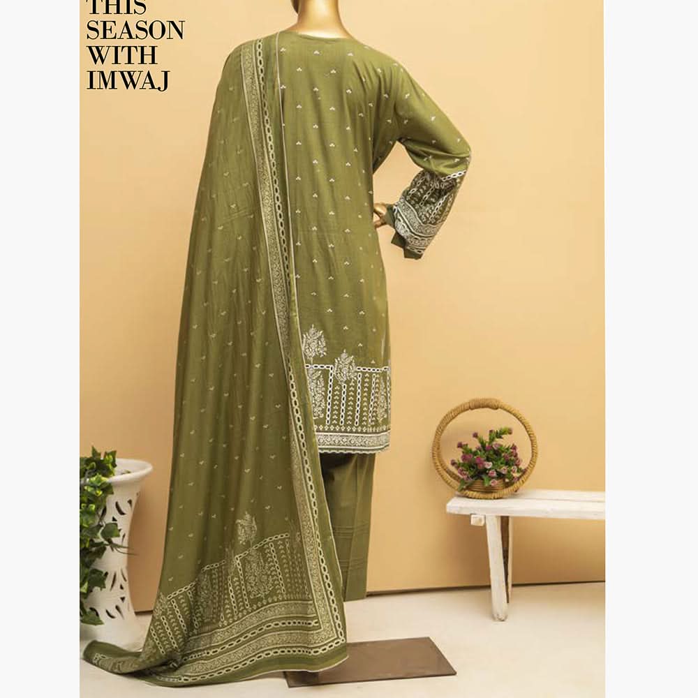 Imwaj Standard Printed Cotton Unstitched 3Pcs Suit - 2-A, Women, 3Pcs Shalwar Suit, Chase Value, Chase Value