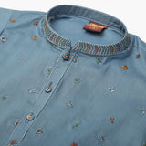 Boys Embroidered Shalwar Suit - Steel Blue, Boys Shalwar Kameez, Chase Value, Chase Value