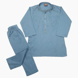Boys Embroidered Shalwar Suit - Steel Blue, Boys Shalwar Kameez, Chase Value, Chase Value