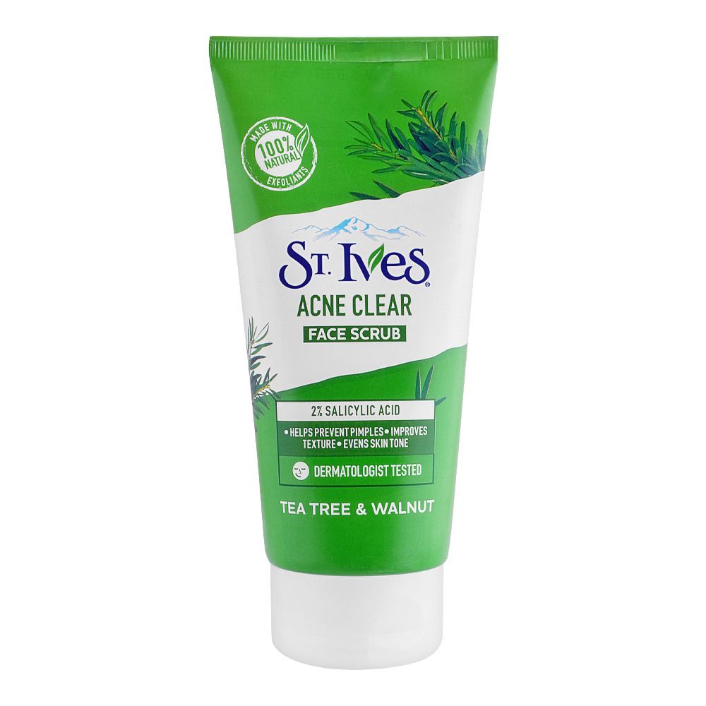 Stives Acne Clear Tea Tree & Walnut Face Scrub, 150g, Scrubs, STIVES, Chase Value