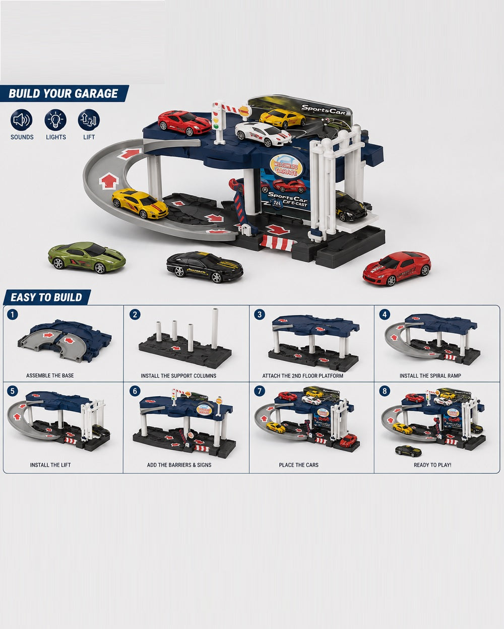 Die-Cast Parking Lot with Car