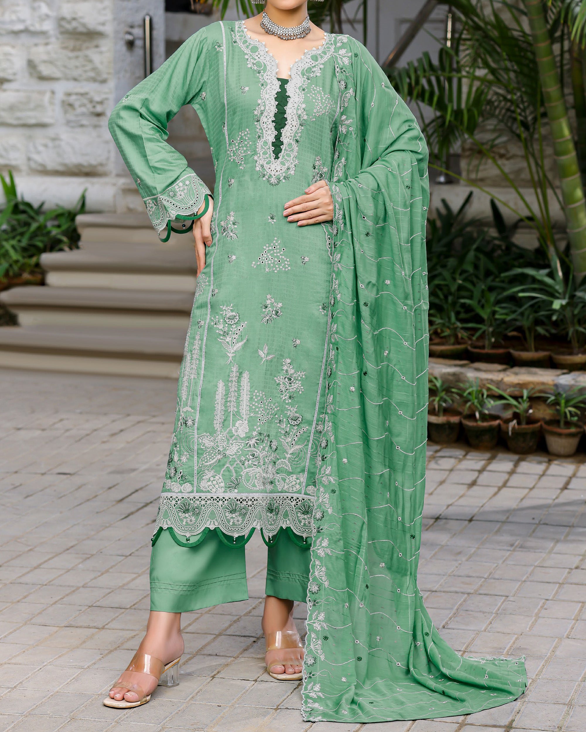 RA-Bin Hameed Tamin Viscose Fancy Embroidered Suit - 3 Pc