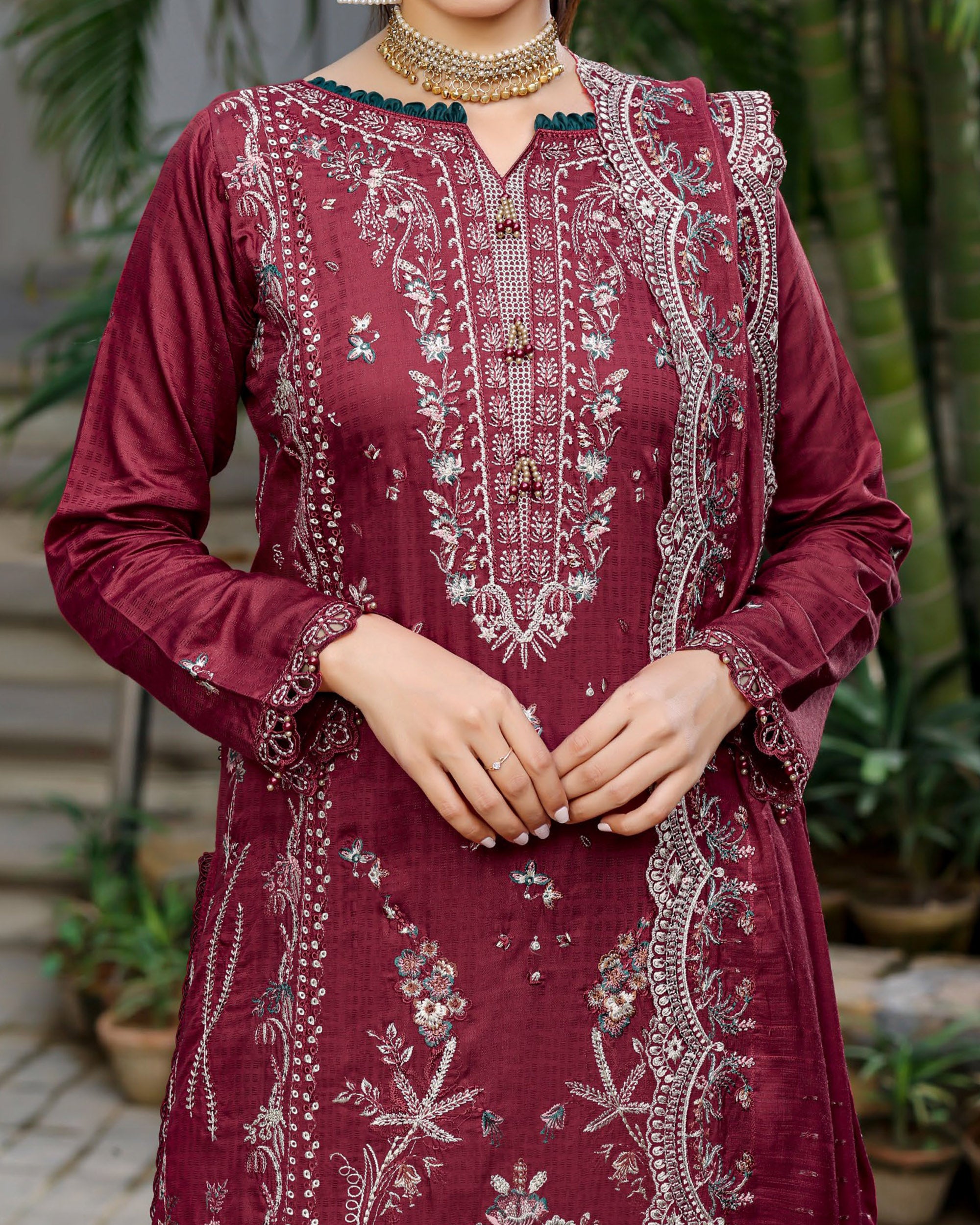 RA-Bin Hameed Tamin Viscose Fancy Embroidered Suit - 3 Pc
