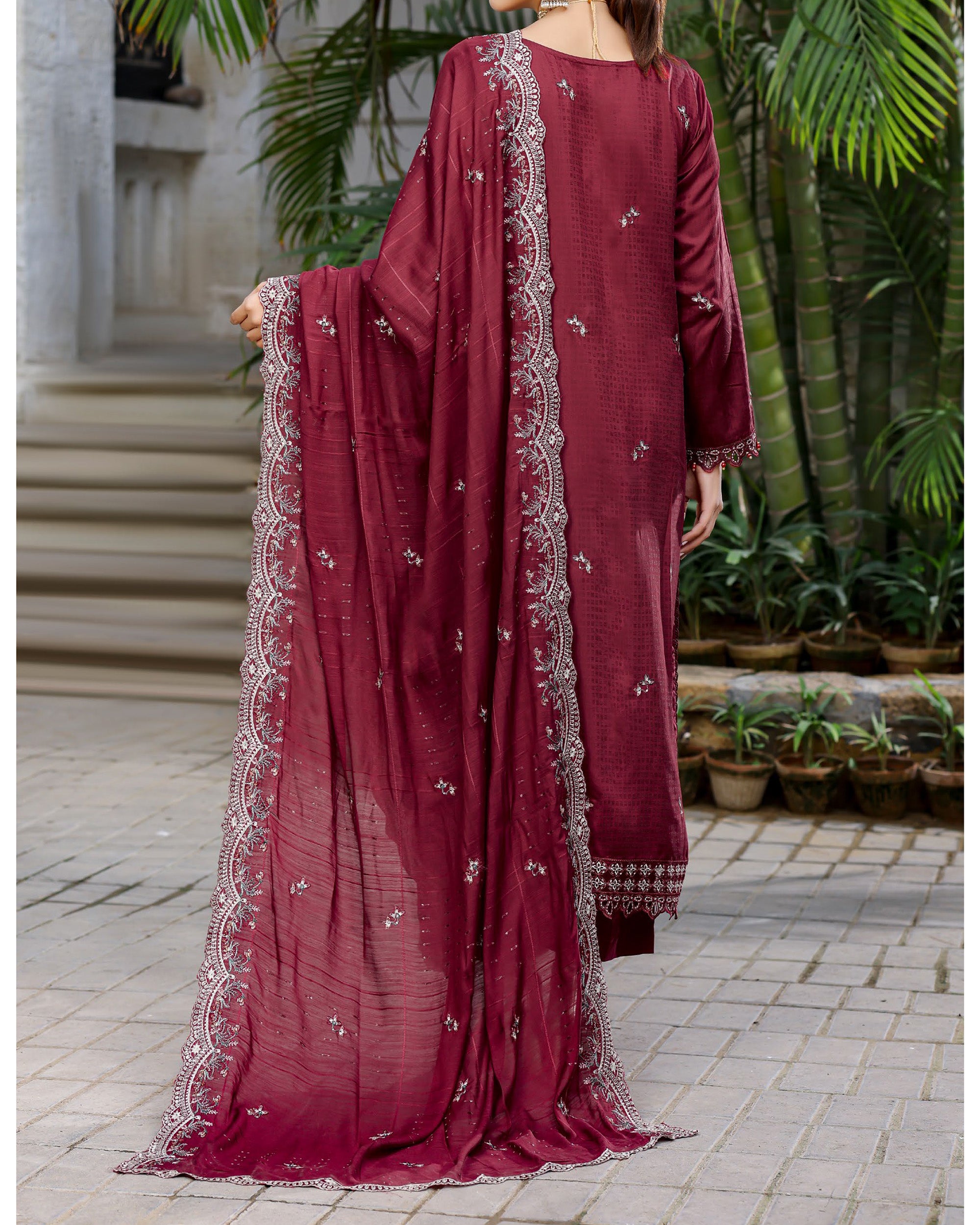 RA-Bin Hameed Tamin Viscose Fancy Embroidered Suit - 3 Pc