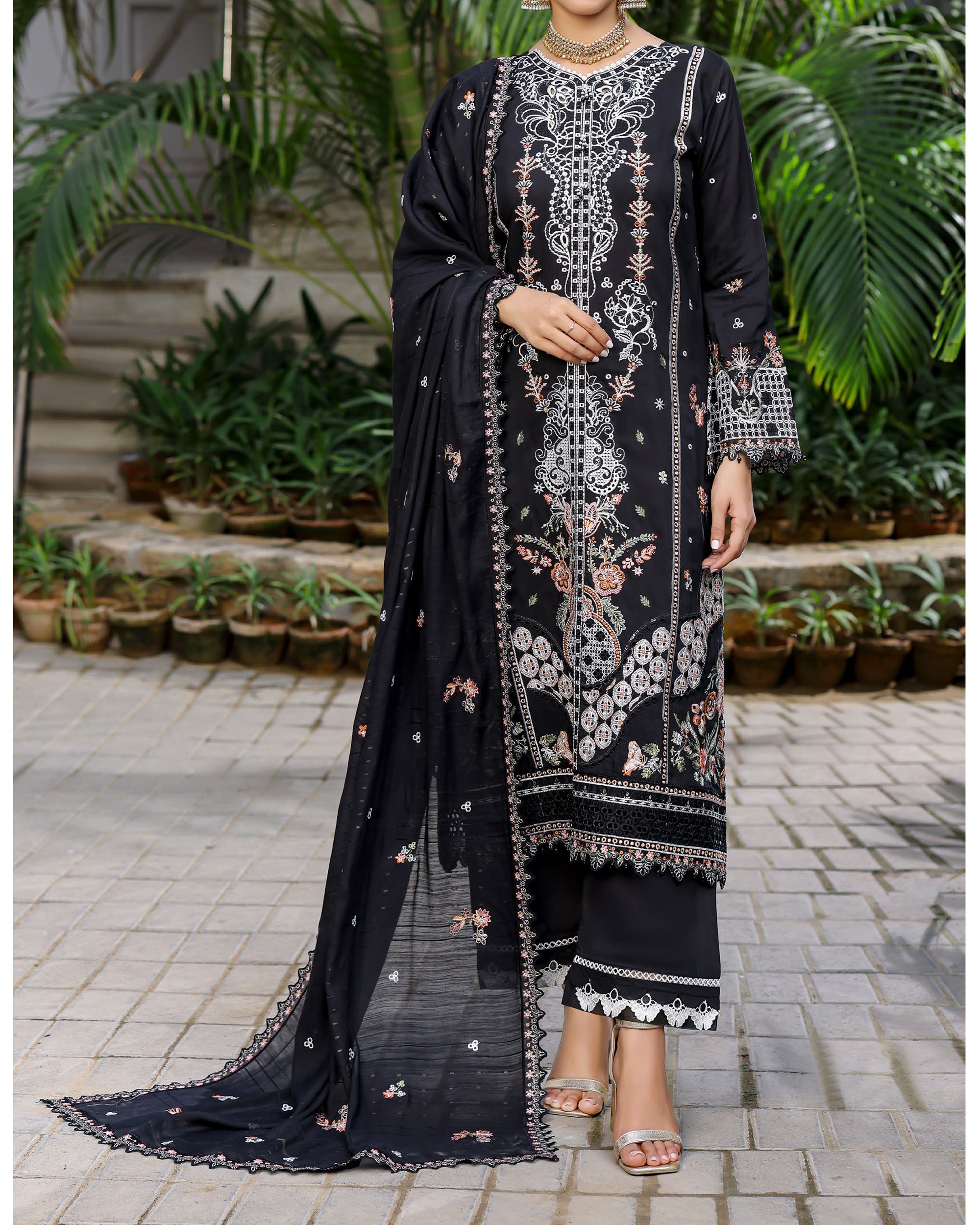 RA-Bin Hameed Tamin Viscose Fancy Embroidered Suit - 3 Pc