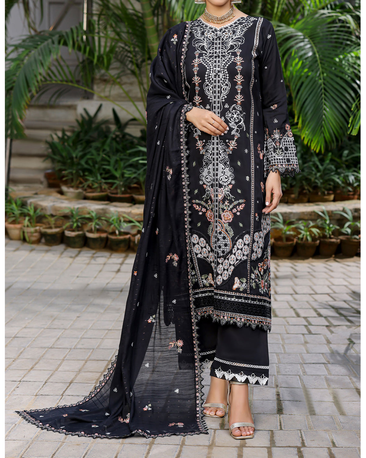 RA-Bin Hameed Tamin Viscose Fancy Embroidered Suit - 3 Pc