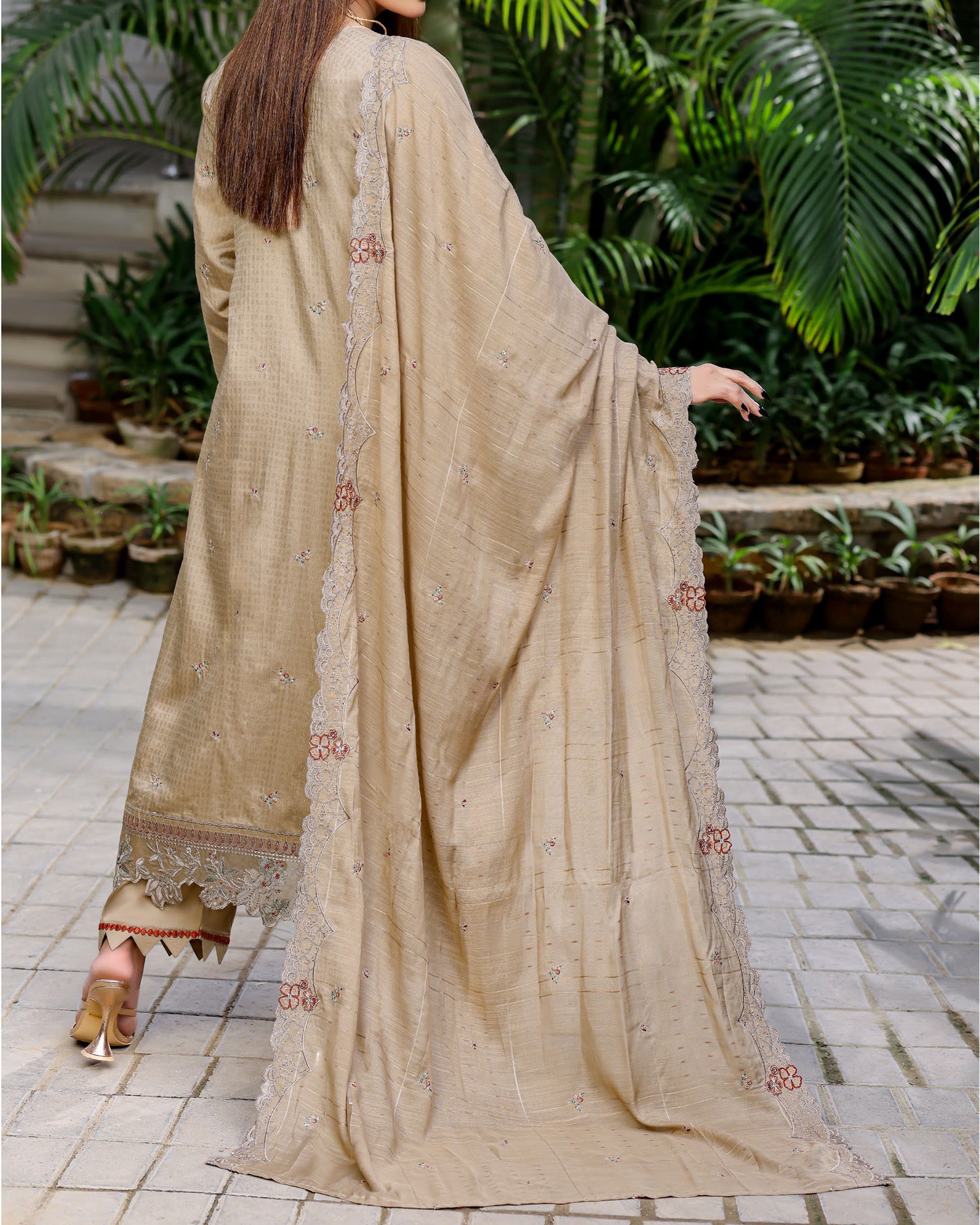 RA-Bin Hameed Tamin Viscose Fancy Embroidered Suit - 3 Pc