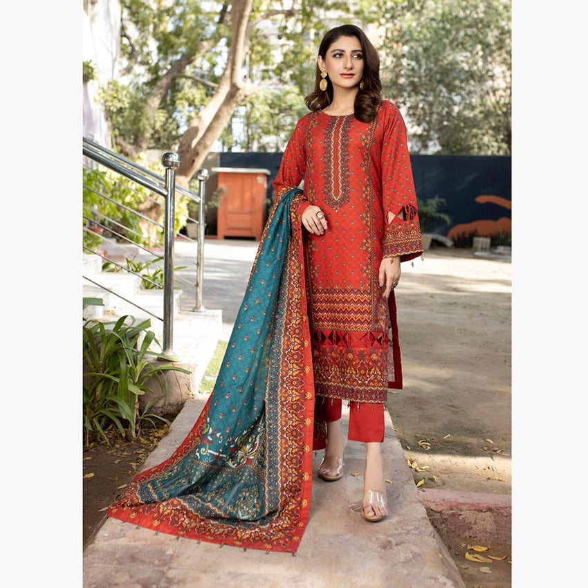 Schick Uraan Khaddar Printed Unstitched 3Pcs Suit - 4, Women, 3Pcs Shalwar Suit, MI Creation, Chase Value