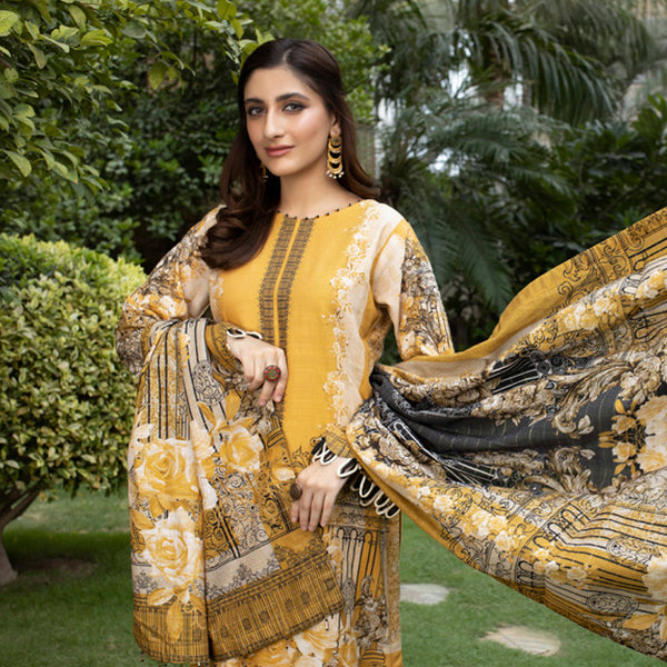 Schick Uraan Khaddar Printed Unstitched 3Pcs Suit - 10, Women, 3Pcs Shalwar Suit, MI Creation, Chase Value