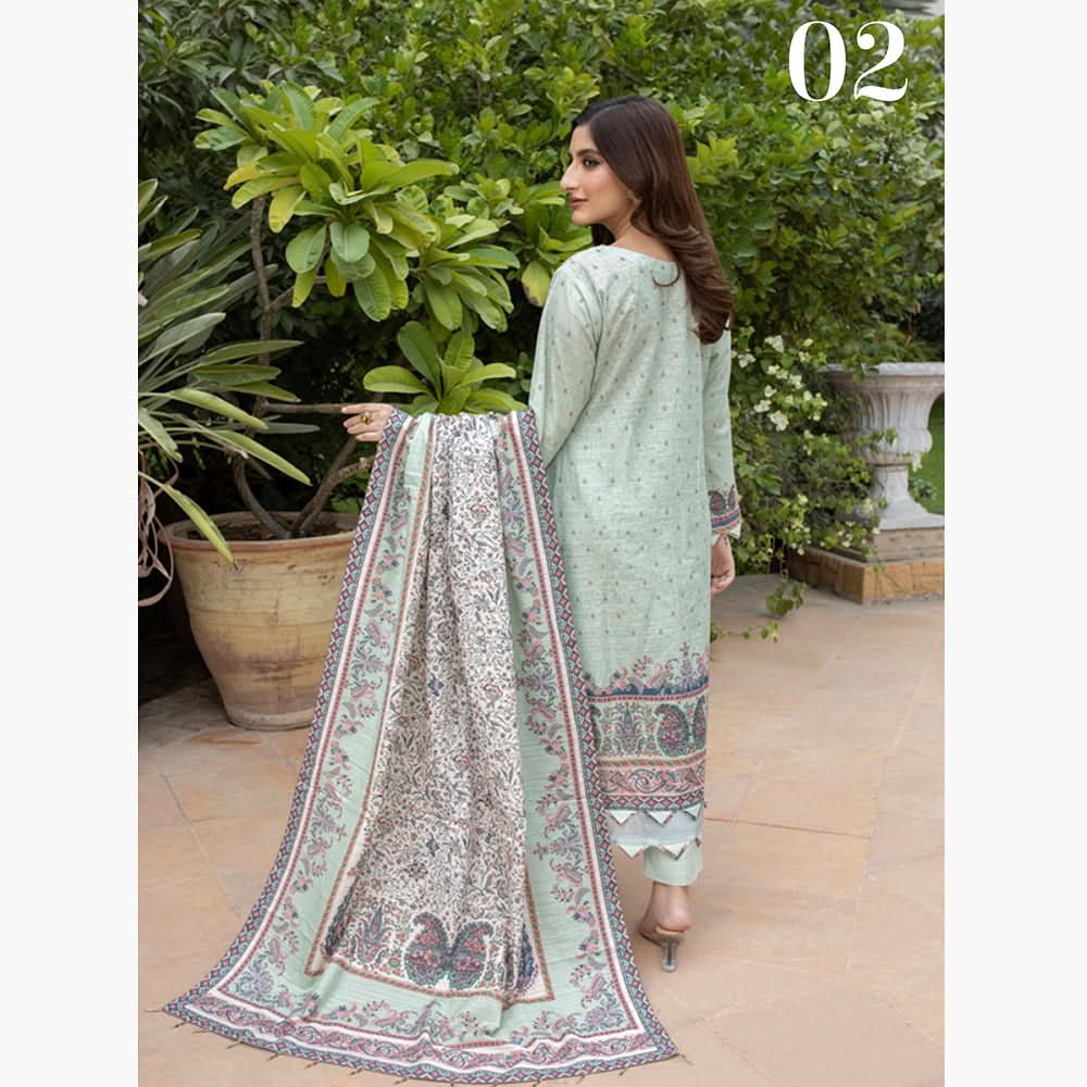 Schick Uraan Khaddar Printed Unstitched 3Pcs Suit - 2, Women, 3Pcs Shalwar Suit, MI Creation, Chase Value