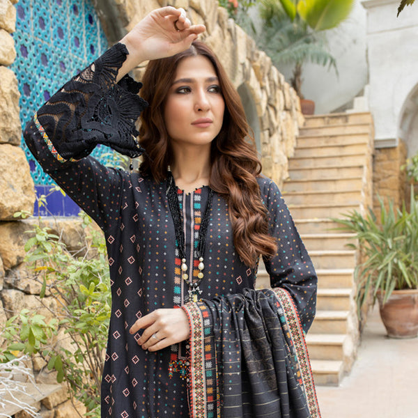 Schick Uraan Khaddar Printed Unstitched 3Pcs Suit - 3