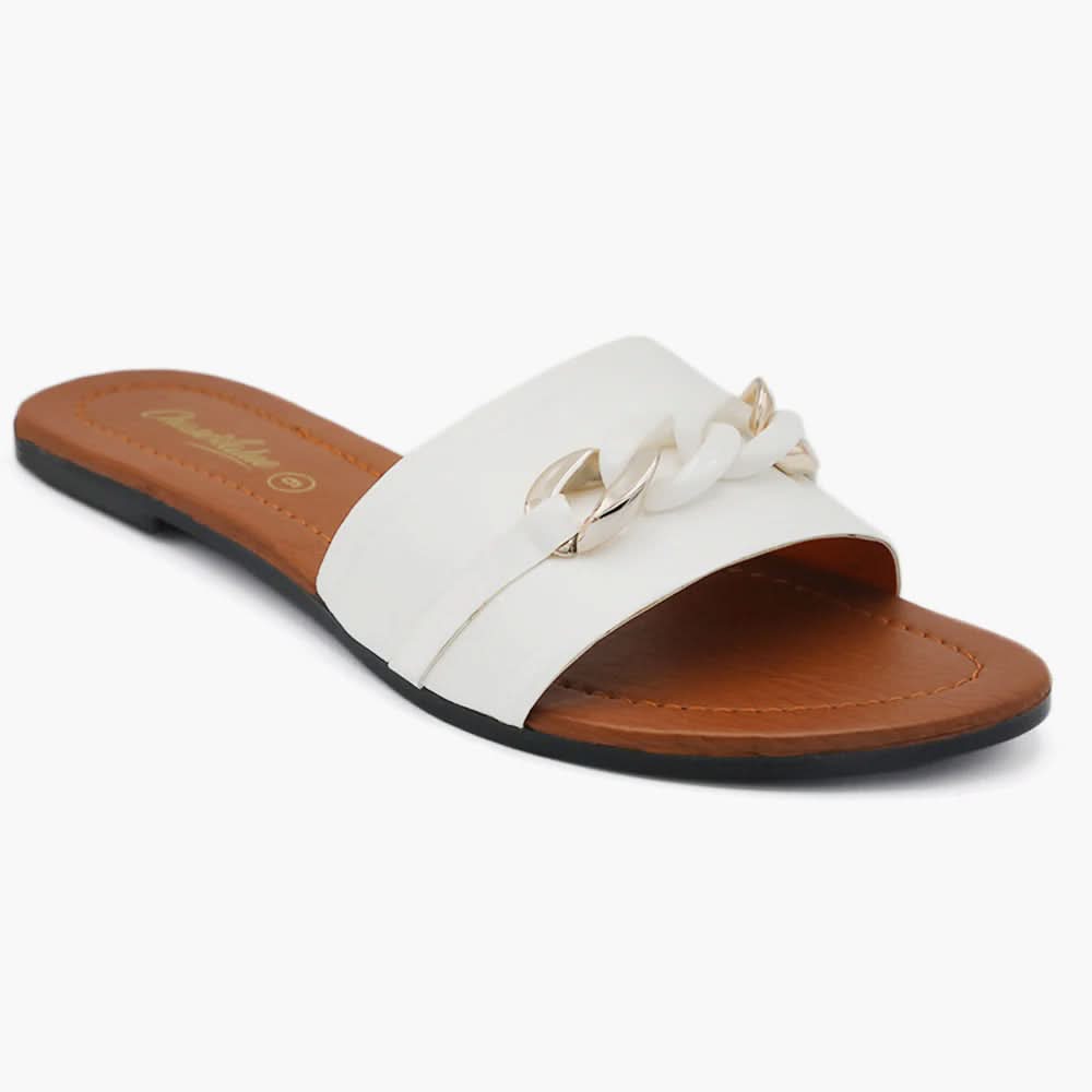 Women's Slipper - White, Women Slippers, Chase Value, Chase Value