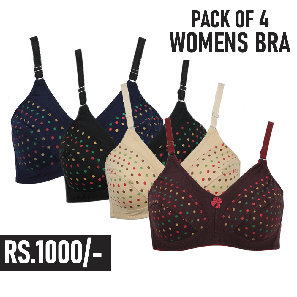 Women's Mix Design Bra Pack of 4, Women Bras, Chase Value, Chase Value